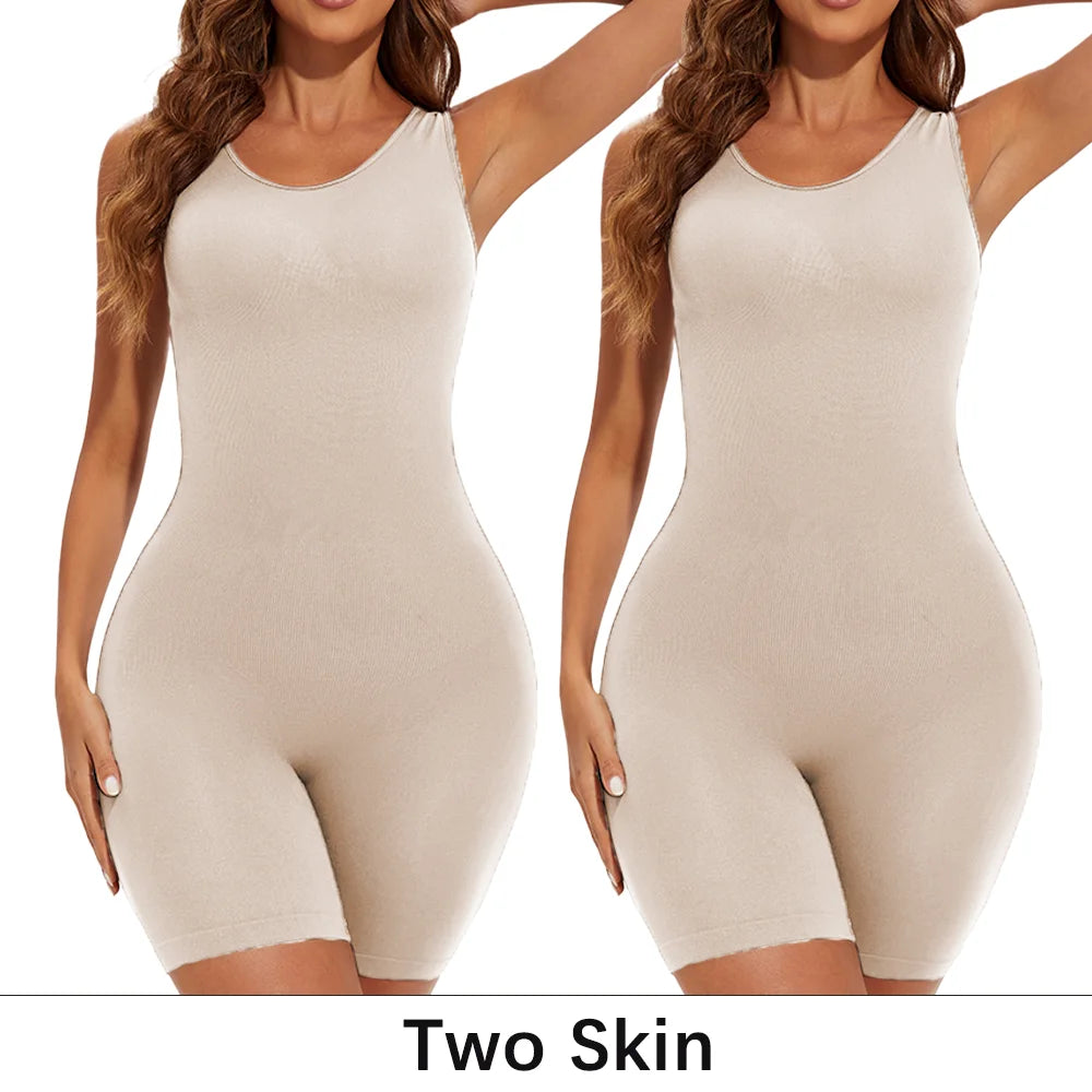 Numaxx Beauty seamless open-bust sculpting bodysuit in skin nude, two-pack