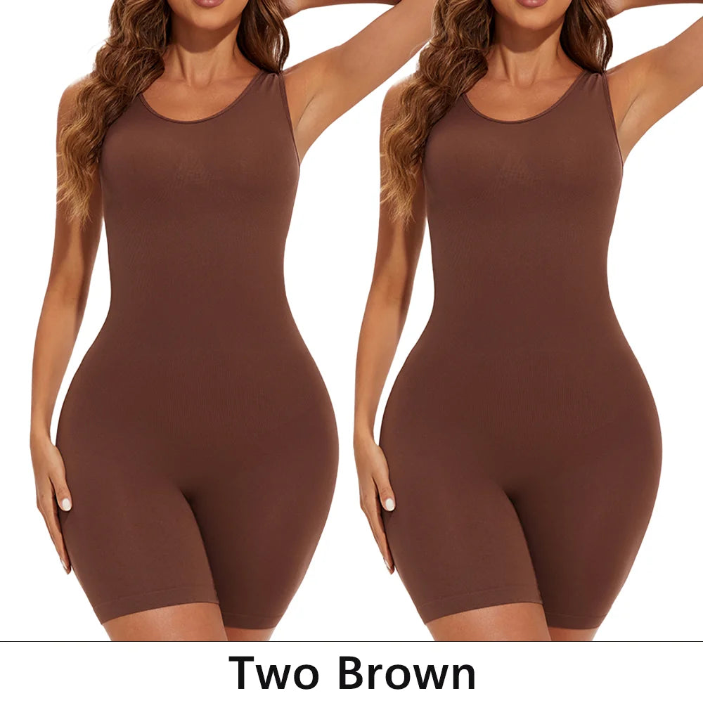 Numaxx Beauty seamless open-bust sculpting bodysuit in brown, two-pack