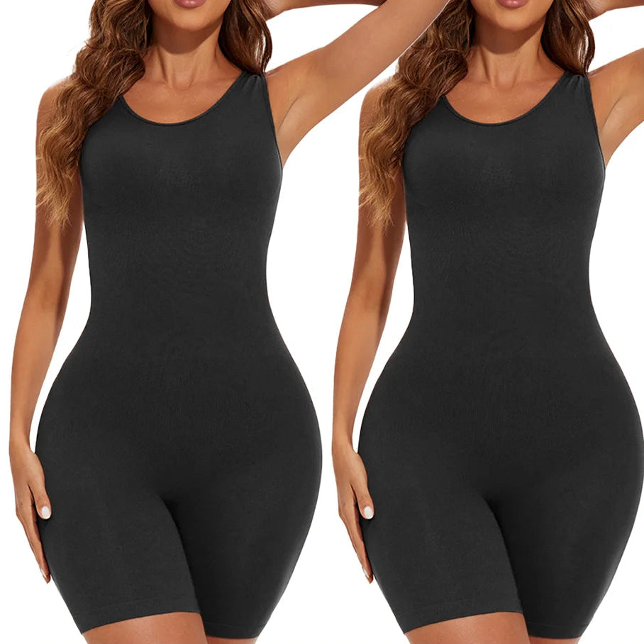 Numaxx Beauty seamless open-bust sculpting bodysuit in black, two-pack
